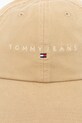 Бавовняна бейсболка Tommy Jeans AW0AW17308 бежевий SS25