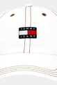 Tommy Jeans berretto da baseball in cotone AW0AW17572 bianco SS25