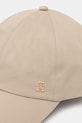 Tommy Hilfiger czapka z daszkiem bawełniana AW0AW17138 beżowy SS25