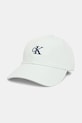 Calvin Klein czapka z daszkiem damska bawełniana zielony LV04K5024G