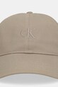 Βαμβακερό καπέλο του μπέιζμπολ Calvin Klein Jeans LV04K5024G μπεζ AW25