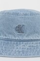 Doplnky Bavlnený klobúk Calvin Klein Jeans LV04K5021G modrá