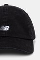 Памучна шапка с козирка New Balance LAH51009BK черен SS25