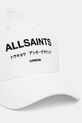 Bavlněná baseballová čepice AllSaints 29AS101819 bílá SS25