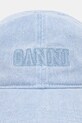 GANNI czapka z daszkiem jeansowa Cap Hat Denim A5760 niebieski SS25