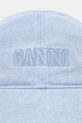 Džínsová šiltovka GANNI Cap Hat Denim A5760 modrá SS25