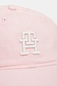 Детская хлопковая кепка Tommy Hilfiger AU0AU01954.G.PPYA розовый SS25