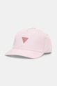 Guess czapka z daszkiem bawełniana dziecięca aplikacja różowy H5RZ00.WO08O.G.PPYA