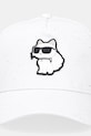 Karl Lagerfeld czapka z daszkiem bawełniana dziecięca Z30386 biały SS25