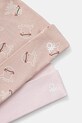 Βρεφικό βαμβακερό καπέλο United Colors of Benetton 2-pack 3PWB0A004.G.W.Seasonal ροζ SS25