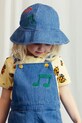 Дитяча бавовняна панама Mini Rodini Note аплікація блакитний 2526510360