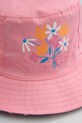 Κοριτσίστικα Αναστρέψιμο βαμβακερό παιδικό καπέλο Coccodrillo WC5363302ALG ροζ