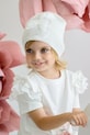 Otroška bombažna kapa Jamiks MARTINA bela MARTINA.Nak.gl.JWH060.G