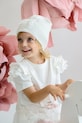 Otroška bombažna kapa Jamiks MARTINA MARTINA.Nak.gl.JWH060.G bela