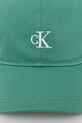 Calvin Klein Jeans czapka z daszkiem bawełniana dziecięca IU0IU00150.PPYA zielony SS25