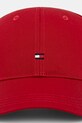 Παιδικό βαμβακερό καπέλο μπέιζμπολ Tommy Hilfiger AU0AU01528.PPYA κόκκινο SS25