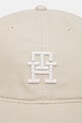 Детская хлопковая кепка Tommy Hilfiger AU0AU01954.PPYA бежевый SS25