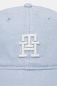 Детская хлопковая кепка Tommy Hilfiger AU0AU01954.PPYA голубой SS25