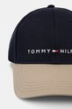 Детская хлопковая кепка Tommy Hilfiger AU0AU01963.PPYA тёмно-синий SS25