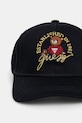 Παιδικό βαμβακερό καπέλο μπέιζμπολ Guess H5RZ09.WO08O.PPYA μαύρο SS25