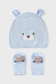 Detská čiapka a ponožky Mayoral Newborn tenká modrá 9874.1B.Newborn.PPYH