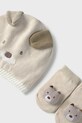 Mayoral Newborn czapka i skarpetki niemowlęce 9874.1B.Newborn.PPYH beżowy SS25