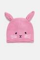 Дитяча бавовняна шапка United Colors of Benetton аплікація рожевий 6OOCAA00D.W.Seasonal