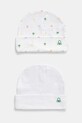 Бавовняна шапка для немовля United Colors of Benetton 2-pack бавовна білий 3PWB0A004.W.Seasonal