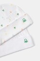 Pamučna kapa za bebe United Colors of Benetton 2-pack 3PWB0A004.W.Seasonal bijela SS25