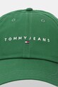 Бавовняна бейсболка Tommy Jeans 0 AM0AM12958 зелений SS25