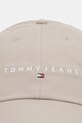 Tommy Jeans czapka z daszkiem bawełniana 0 AM0AM12958 beżowy AW25