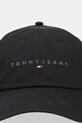 Βαμβακερό καπέλο του μπέιζμπολ Tommy Jeans 0 AM0AM12958 μαύρο SS25
