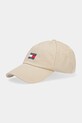 Tommy Jeans czapka z daszkiem bawełniana zielony AM0AM12933