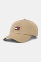 Tommy Jeans șapcă de baseball din bumbac bumbac verde AM0AM12933