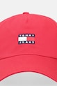 Tommy Jeans czapka z daszkiem bawełniana AM0AM12933 czerwony AW25