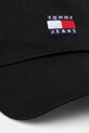 Tommy Jeans czapka z daszkiem bawełniana AM0AM12933 czarny SS25