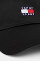 Tommy Jeans czapka z daszkiem bawełniana AM0AM12933 czarny AW25