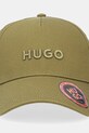 HUGO czapka z daszkiem bawełniana 50533410 zielony SS25