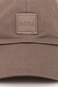 Βαμβακερό καπέλο του μπέιζμπολ Boss Orange 50535555 καφέ SS25
