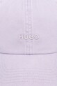 Хлопковая кепка HUGO 50533423 фиолетовой SS25