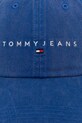 Памучна шапка с козирка Tommy Jeans AM0AM13355 виолетов SS25
