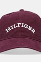 Хлопковая кепка Tommy Hilfiger AM0AM13003 бордо SS25