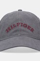 Хлопковая кепка Tommy Hilfiger AM0AM13003 серый SS25