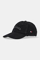 Tommy Hilfiger șapcă de baseball din bumbac bumbac negru AM0AM13003