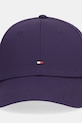 Βαμβακερό καπέλο του μπέιζμπολ Tommy Hilfiger AM0AM13008 μωβ SS26
