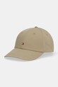 Tommy Hilfiger czapka z daszkiem bawełniana aplikacja zielony AM0AM13008