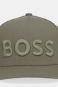 BOSS czapka z daszkiem bawełniana 50536482 zielony AW25