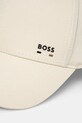 Βαμβακερό καπέλο του μπέιζμπολ BOSS 50539428 μπεζ SS25