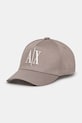 Памучна шапка с козирка Armani Exchange памук бежов XM000811.AF13343