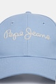 Pepe Jeans czapka z daszkiem bawełniana MALLON CAP PM040567 niebieski SS25